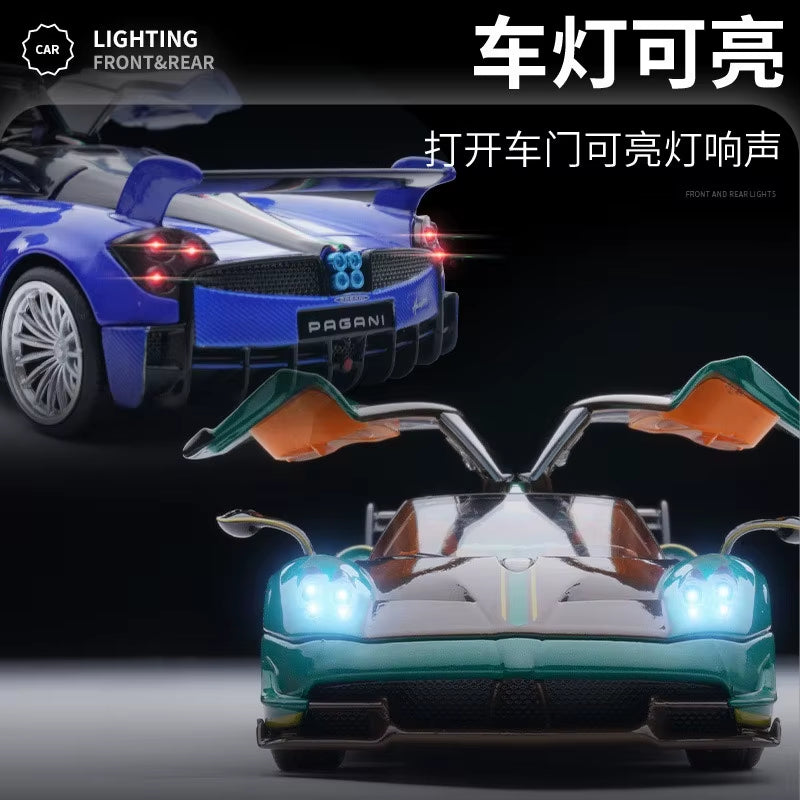 JKM 1:32 Pagani Huayra Supercar Diecasts & Toy Vehicles Metal Car Model Shock Absorber Sound Light Collection Car Toys Gift