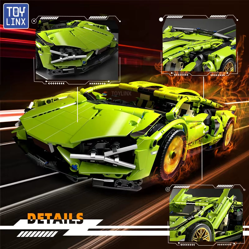 Toylinx Technical Building Blocks Racing Sport Car Speed Vehicle Model City Mechanical Super Bricks Puzzle Toys Adult Gift