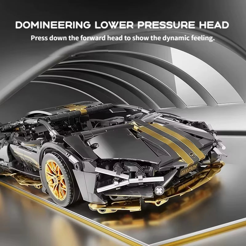 67129 Car MOC 1280Pcs Building Blocks Car and Construction Toy Adult Collectible Cars Set to Build 1:14 Scale Sports Car Model